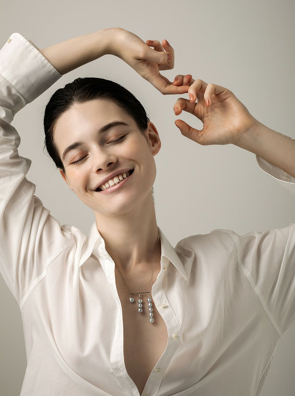 five drops]Pt アコヤブルーパール 5ドロップチャーム | ADDUNIoN